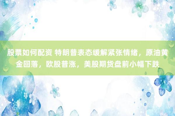股票如何配资 特朗普表态缓解紧张情绪，原油黄金回落，欧股普涨，美股期货盘前小幅下跌